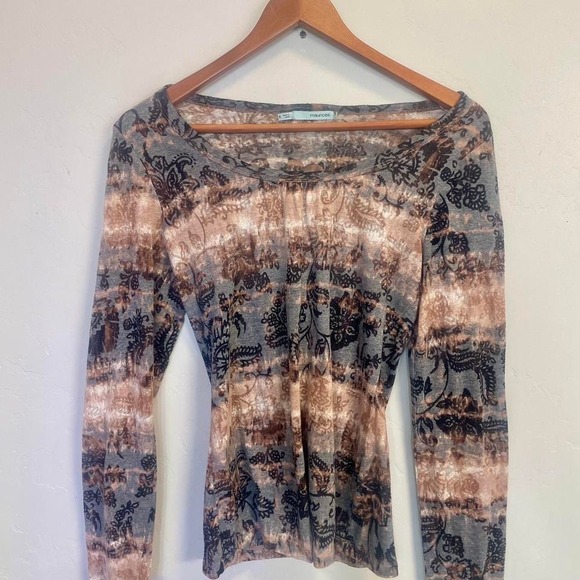 Y2K Maurices multicolored floral mesh long sleeve fairycore top- Size S - Picture 4 of 4